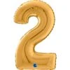 Folionumeropallo 2 Kulta 66 Cm 1 Folionumeropallo 2 Kulta 66 Cm -Muovi Ja Lelu US Folionumeropallo 2 kulta 66 cm