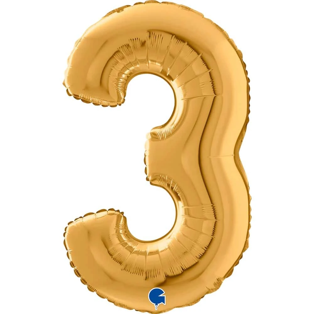 Folionumeropallo 3 Kulta 66 Cm 3 Folionumeropallo 3 Kulta 66 Cm