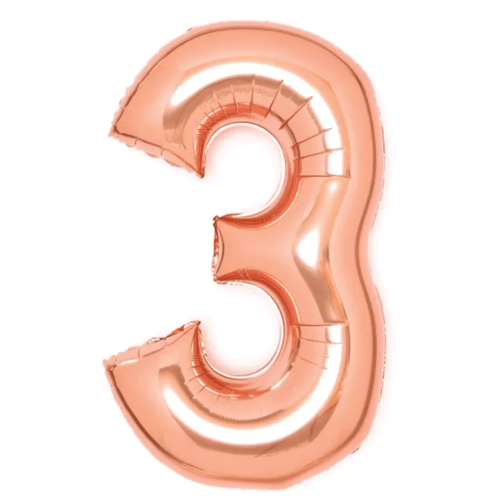 Folionumeropallo 3 Ruusukulta 66 Cm 3 Folionumeropallo 3 Ruusukulta 66 Cm