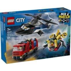LEGO City 60462 Helikopteri, Paloauto Ja Sukellusvene