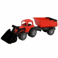 Plasto Kauhatraktori Ja Peräkärry Punainen