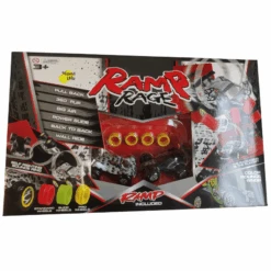 Ramp Rage Setti 2 Autoa Ja 4 Ramppia Erilaisia -Muovi Ja Lelu US Ramp Rage setti 2 autoa ja 4 ramppia