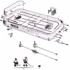 Stiga Varaosa Jääkiekkopelin Ohjaustanko Oikea Puolustaja -Muovi Ja Lelu US Stiga jaakiekko peli osat 1