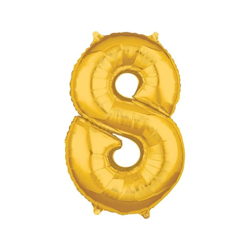 Folionumeropallo 8 Kultainen 66 Cm 3 Folionumeropallo 8 Kultainen 66 Cm